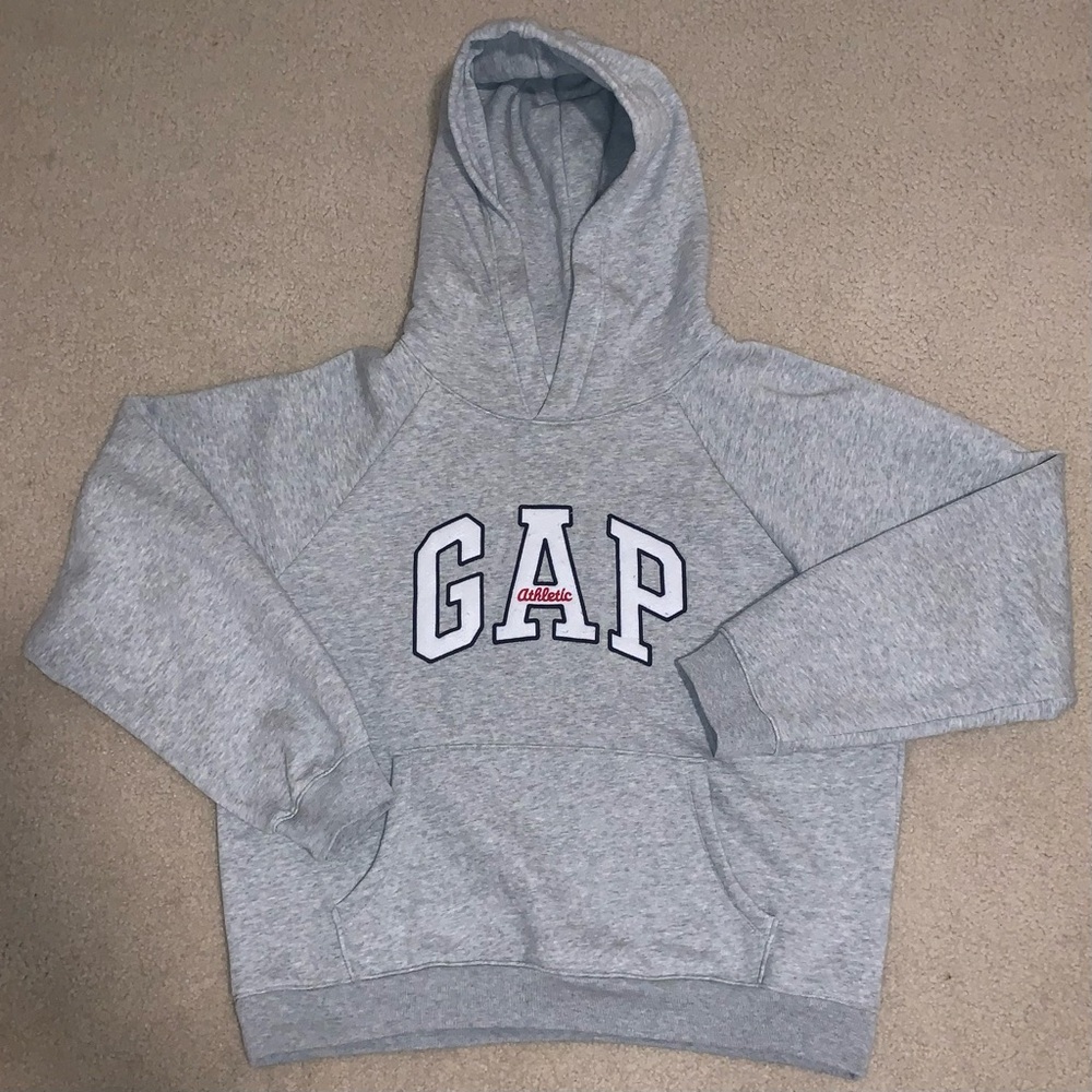 Gap Athletic Fleece Gray Hoodie with Logo